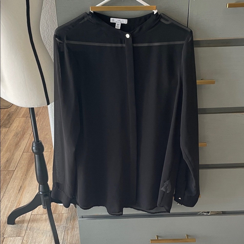 Halston Heritage Classic Black Blouse